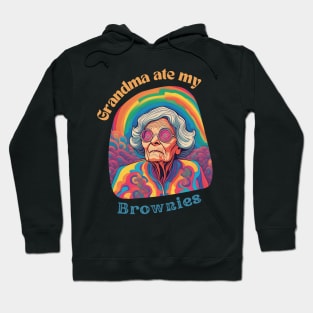 Oops! Grandma Ate My Brownies - Trippy Treat Gone Wrong (Psychedelic Illustration) Hoodie